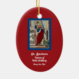 Adorno De Cerámica Santa Bárbara con Artillería (M 007)