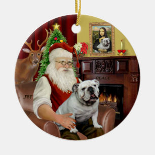 Adorno De Cerámica Santa-Bulldog Inglés