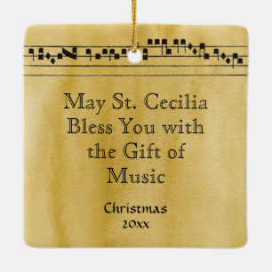 Adorno De Cerámica Santa Cecilia con tablero de himnos (Nuremberg)