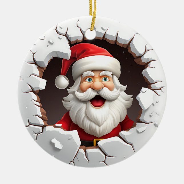 Adorno De Cerámica Santa Claus (Frente)