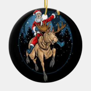 ADORNO DE CERÁMICA SANTA CLAUS ANDANDO A UN REINADO DE NAVIDADES