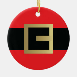 Adorno De Cerámica Santa Claus Belt Christmas