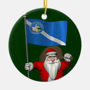 Adorno De Cerámica Santa Claus Con El Diseño De Las Vegas