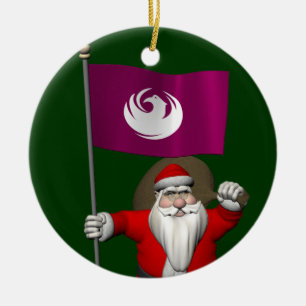 Adorno De Cerámica Santa Claus Con El Diseño De Phoenix