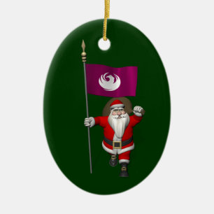 Adorno De Cerámica Santa Claus Con El Diseño De Phoenix