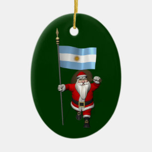 Adorno De Cerámica Santa Claus Con El Fin De Argentina