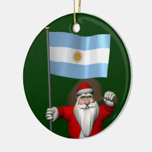 Adorno De Cerámica Santa Claus Con El Fin De Argentina