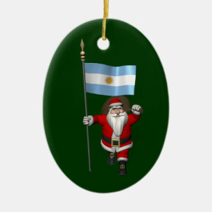 Adorno De Cerámica Santa Claus Con El Fin De Argentina