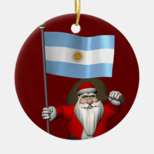 Adorno De Cerámica Santa Claus Con El Fin De Argentina