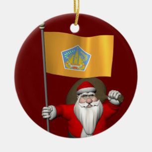 Adorno De Cerámica Santa Claus Con El Fin De Bali
