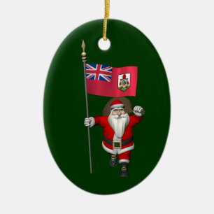 Adorno De Cerámica Santa Claus Con El Fin De Bermudas