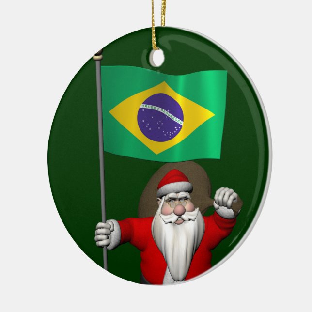 Adorno De Cerámica Santa Claus Con El Fin De Brasil (Izquierda)