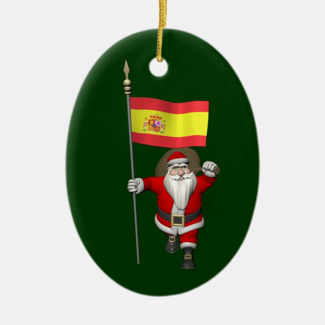 Adorno De Cerámica Santa Claus Con El Fin De España (Frente)