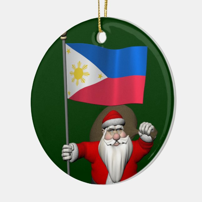 Adorno De Cerámica Santa Claus Con El Fin De Filipinas (Izquierda)