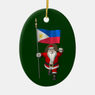 Adorno De Cerámica Santa Claus Con El Fin De Filipinas