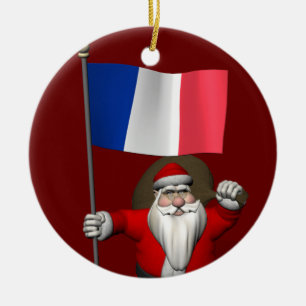 Adorno De Cerámica Santa Claus Con El Fin De Francia