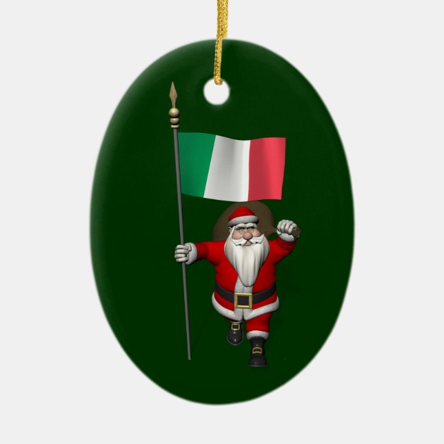 Adorno De Cerámica Santa Claus Con El Fin De Italia (Frente)