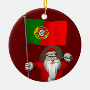 Adorno De Cerámica Santa Claus Con El Fin De Portugal
