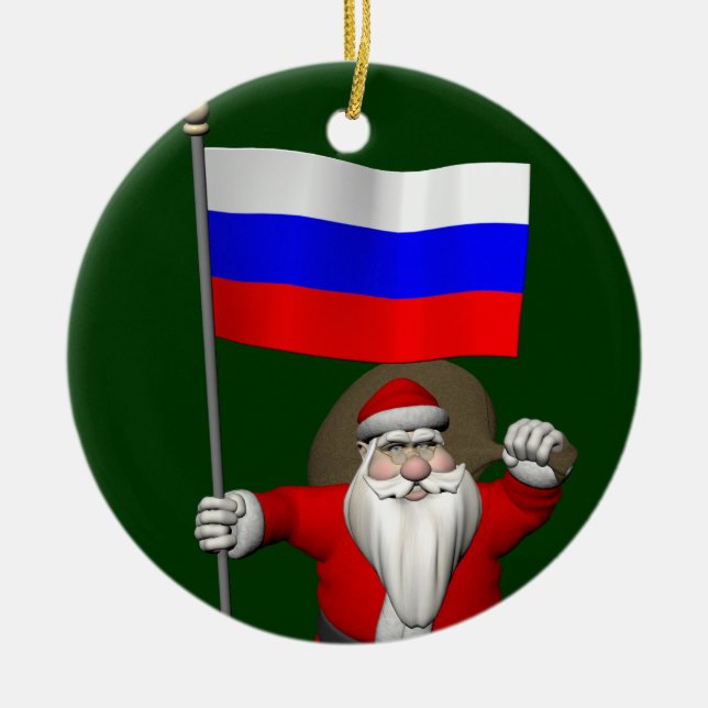 Adorno De Cerámica Santa Claus con el fin de Rusia (Frente)