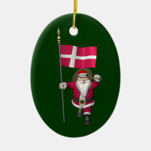 Adorno De Cerámica Santa Claus Con El Firma De Dannebrog