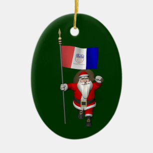 Adorno De Cerámica Santa Claus Con El Firme De Cleveland