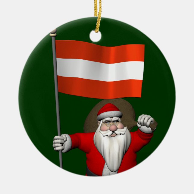 Adorno De Cerámica Santa Claus Con El Firme De Österreich (Frente)