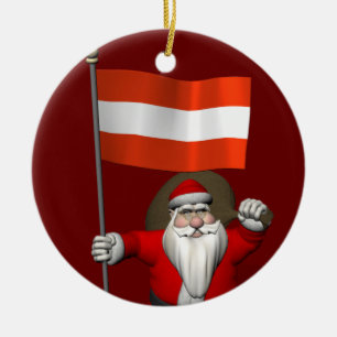 Adorno De Cerámica Santa Claus Con El Firme Del Österreich Austria