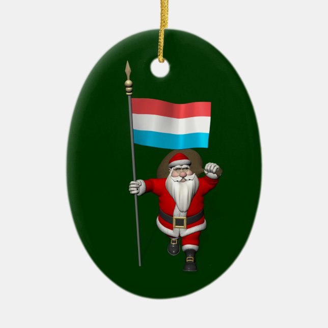 Adorno De Cerámica Santa Claus Con Fines De Luxemburgo (Frente)