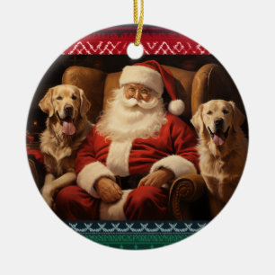 Adorno De Cerámica Santa Claus con los recuperadores de oro