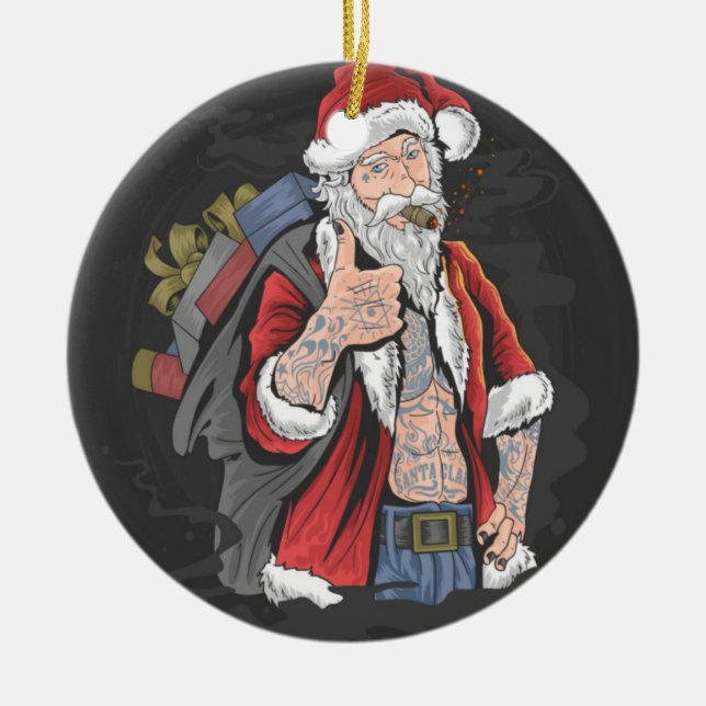 ADORNO DE CERÁMICA SANTA CLAUS DE TATTOOED (Frente)