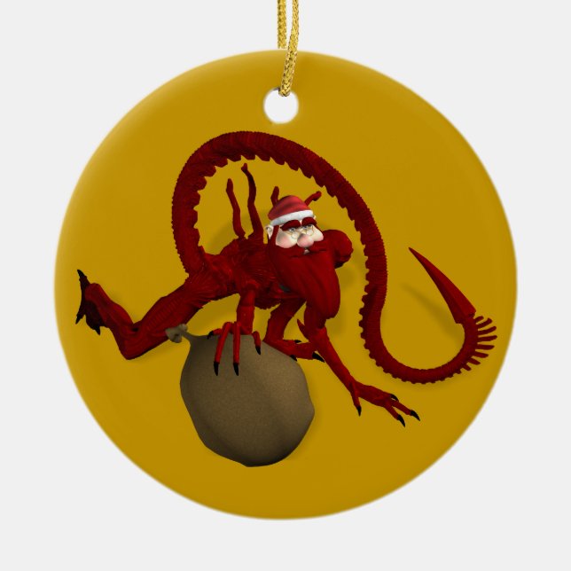 Adorno De Cerámica Santa Claus desde el espacio exterior (Frente)