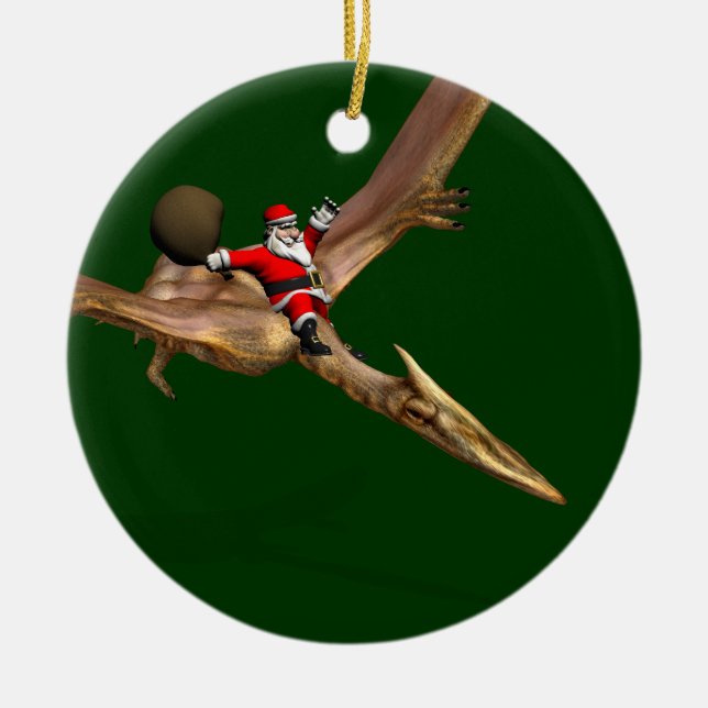 Adorno De Cerámica Santa Claus En Quetzalcoatlus (Frente)