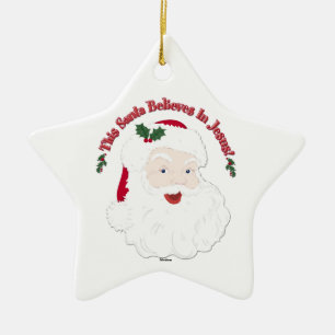 Adorno De Cerámica Santa Claus Estilo Vintage Este Santa Cree En Jesú