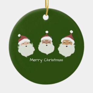 Adorno De Cerámica Santa Claus Feliz Navidad 
