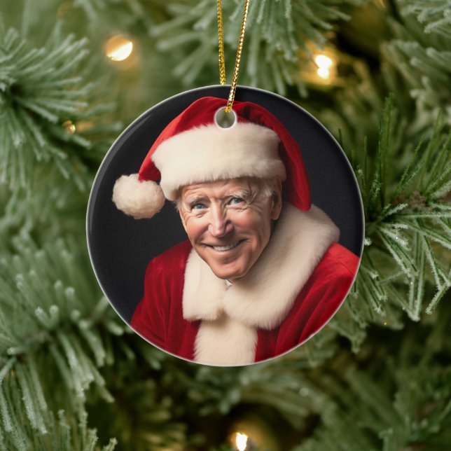 Adorno De Cerámica Santa Claus Joe Biden (Árbol)