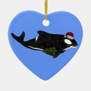 Adorno De Cerámica Santa Claus Killer Whale