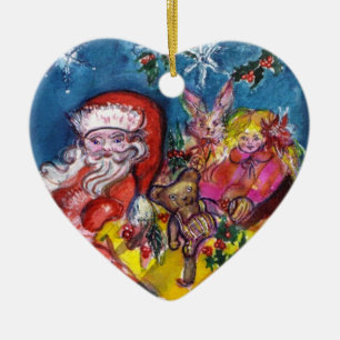 Adorno De Cerámica SANTA CLAUS, NAVIDADES REGALOS, JUGUETES Amarillo