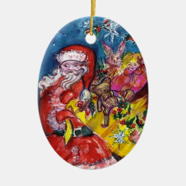 Adorno De Cerámica SANTA CLAUS, NAVIDADES REGALOS Y JUGUETES Gema de  (Frente)