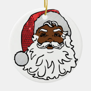 Adorno De Cerámica santa claus negro