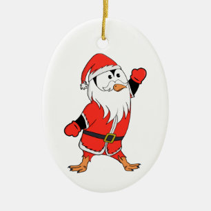 Adorno De Cerámica Santa Claus Penguin lista para Navidades