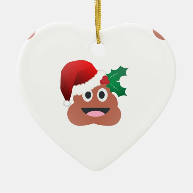 Adorno De Cerámica santa claus poop emoji (Frente)