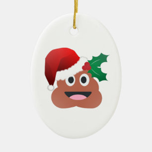 Adorno De Cerámica santa claus poop emoji