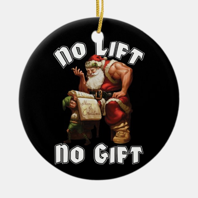 Adorno De Cerámica Santa Claus - Sin ascensor, sin regalo (Frente)
