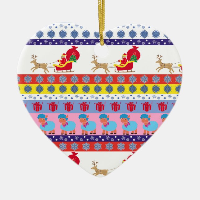 Adorno De Cerámica Santa Claus sleigh (Frente)