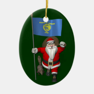 Adorno De Cerámica Santa Claus visita el estado castor