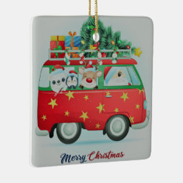 Adorno De Cerámica Santa Claus Y Amigos