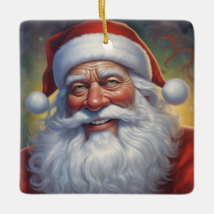Adorno De Cerámica Santa Cláusula Feliz Navidad Feliz Año Nuevo