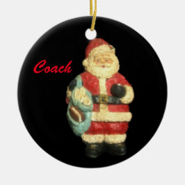 ADORNO DE CERÁMICA SANTA CON MAPS COACH CHRISTMAS ORNAMENT