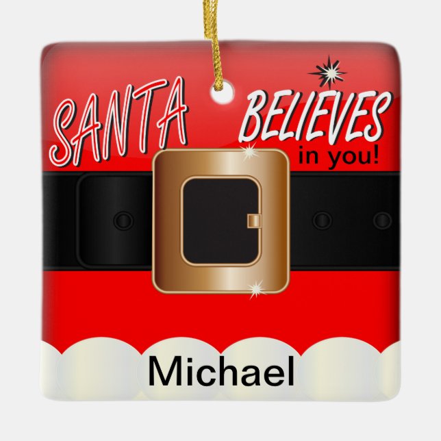 Adorno De Cerámica Santa cree en ti (Anverso)