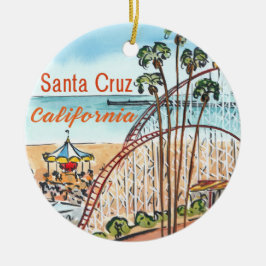 Adorno De Cerámica Santa Cruz Roller Coaster Ornament
